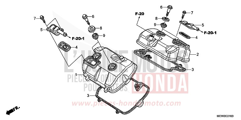 CYLINDER HEAD COVER for Deauville ABS PEARL CONCOURS BLACK (NHA65) from 2011